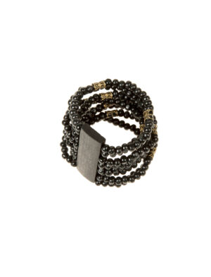 Kostümzubehör Perlenarmband schwarz