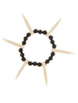 Kostümzubehör Perlenarmband schwarz mit Zähnen