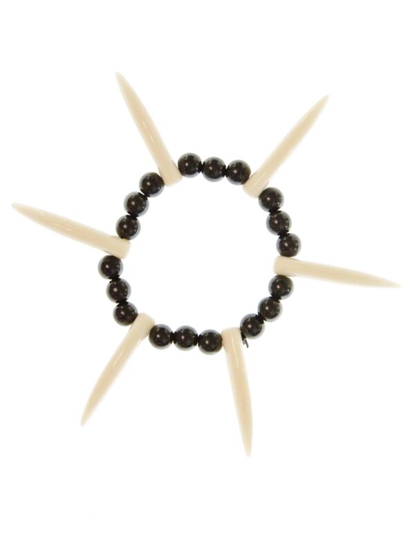 Kostümzubehör Perlenarmband schwarz mit Zähnen