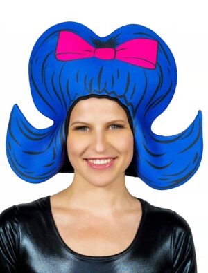 Kostümzubehör Perücke Comic Girl Schaumstoff blau