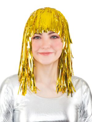 Kostümzubehör Perücke Lametta Metallic gold one size