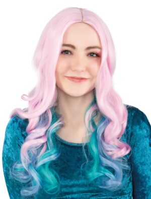 Kostümzubehör Perücke Langhaar Balayage pink/türkis
