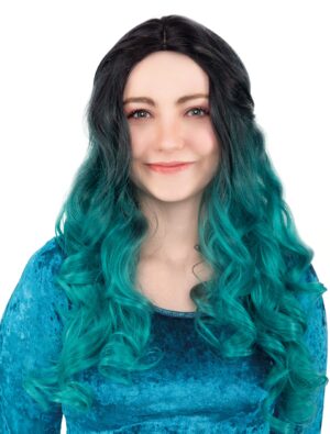 Kostümzubehör Perücke Langhaar Balayage schwarz/grün