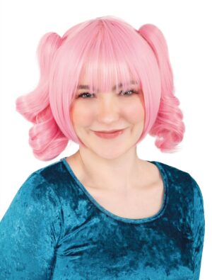 Kostümzubehör Perücke Manga mit Zöpfen rosa
