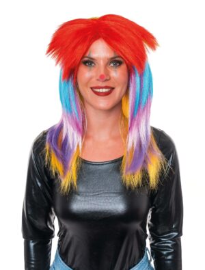 Kostümzubehör Perücke Punk stufig bunt Farbe: bunt
