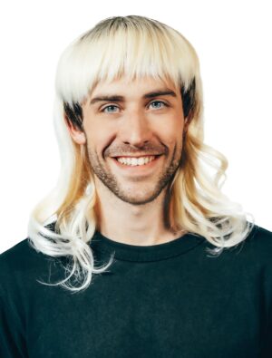 Kostümzubehör Perücke Vokuhila mittellang blond