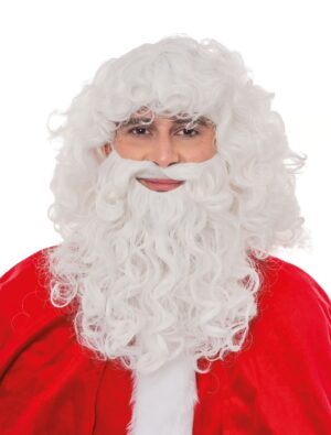 Kostümzubehör Perücke Weihnachtsmann mit Bart weiß