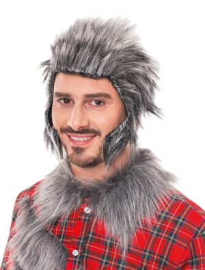 Kostümzubehör Perücke Wolf grau