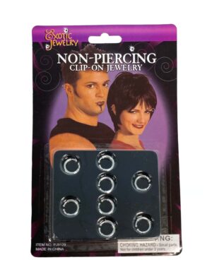 Kostümzubehör Piercing Set 8-tlg. Farbe: silber