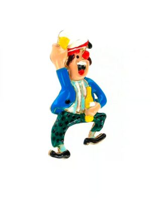 Kostümzubehör Pin Clown Bassi mit Kölschglas Farbe: mehrfarbigblau