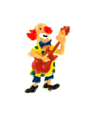 Kostümzubehör Pin Clown Filli mit Gitarre Farbe: mehrfarbig