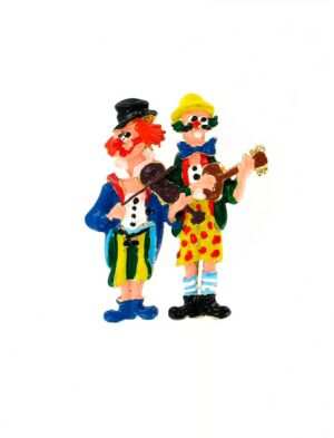 Kostümzubehör Pin Clowns mit Geige Farbe: bunt