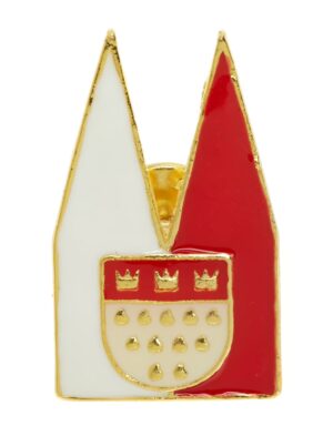 Kostümzubehör Pin Dom rot/weiß mit Kölner Wappen
