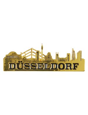Kostümzubehör Pin Düsseldorf Skyline Farbe: gold