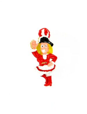 Kostümzubehör Pin Funkenmariechen rot/weiß