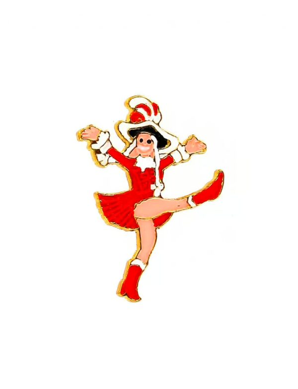 Kostümzubehör Pin Funkenmariechen rot/weiß metallic