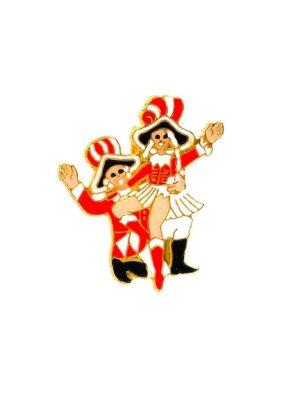 Kostümzubehör Pin Funkenpaar metallic rot/weiß