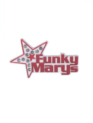 Kostümzubehör Pin Funky Marys Farbe: rot/weiß