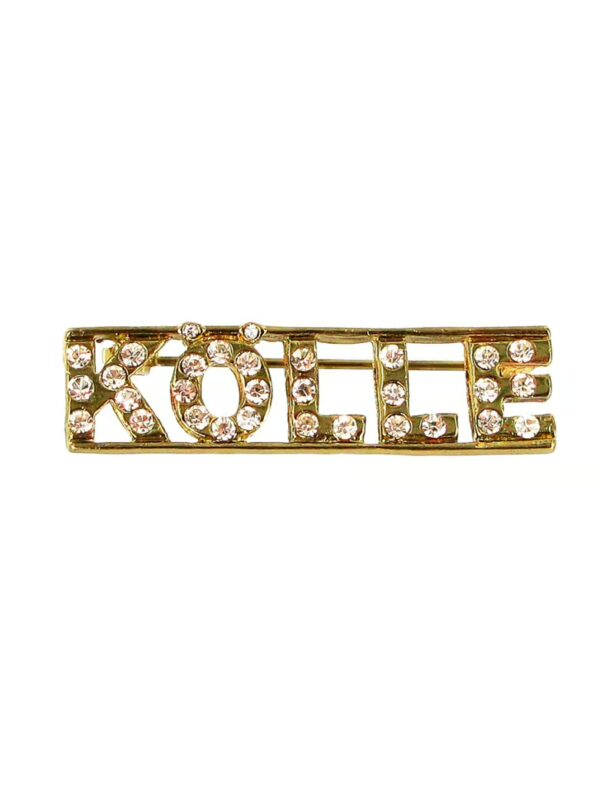 Kostümzubehör Pin Kölle mit Strasssteinen gold