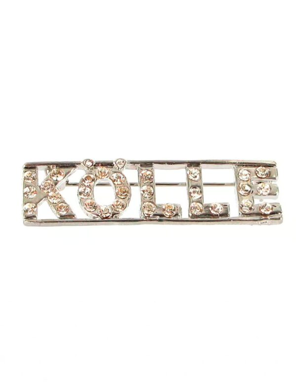 Kostümzubehör Pin Kölle mit Strasssteinen silber