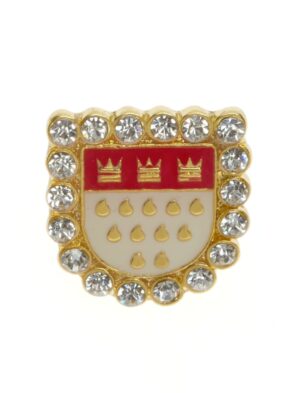 Kostümzubehör Pin Köln Wappen Strass gold