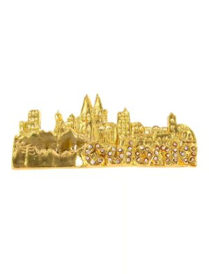 Kostümzubehör Pin Kölner Skyline Farbe: gold
