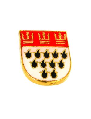 Kostümzubehör Pin Kölner Wappen farbig/gold
