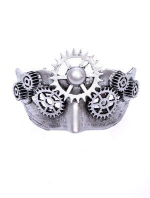 Kostümzubehör Pin Minihalbmaske silber