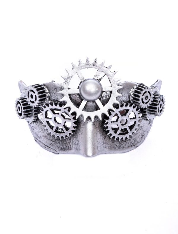Kostümzubehör Pin Minihalbmaske silber