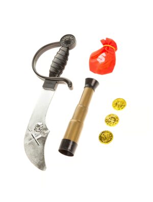 Kostümzubehör Piraten Set Cassard 6-tlg. Farbe: silber