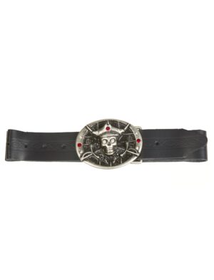 Kostümzubehör Piratengürtel schwarz echtes Leder