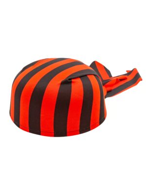 Kostümzubehör Piratenhut Kinder gestreift schwarz/rot 56