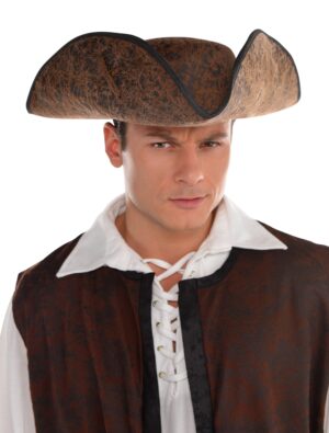 Kostümzubehör Piratenhut braun