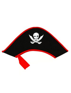 Kostümzubehör Piratenhut schwarz mit Schädel Kinder