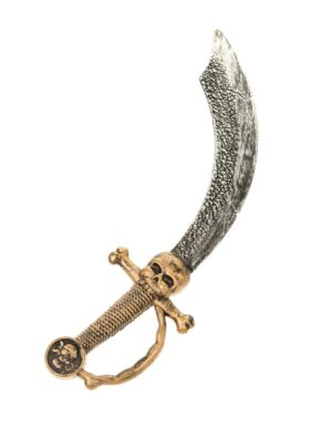 Kostümzubehör Piratensäbel mit Totenkopf 47cm Farbe: gold