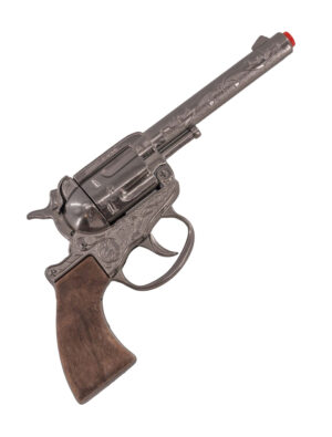 Kostümzubehör Pistole Cowboy 100er Schuss Farbe: silber