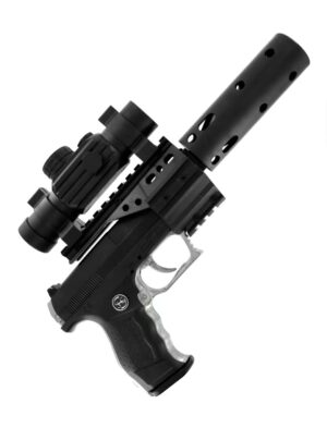 Kostümzubehör Pistole PB 001 13er Schuss m. Schalldämpfer Farbe: schwarz