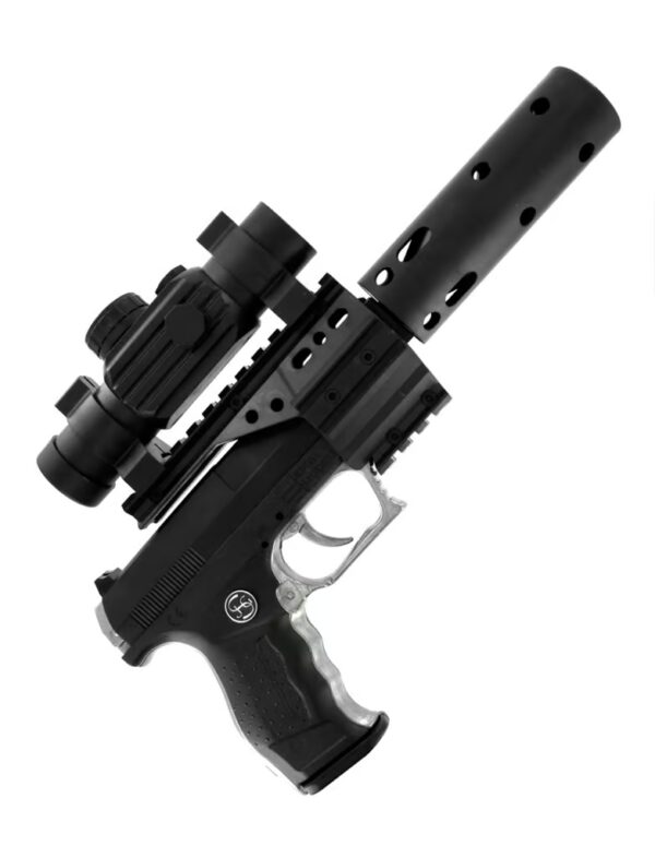 Kostümzubehör Pistole PB 001 13er Schuss m. Schalldämpfer Farbe: schwarz
