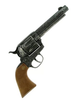 Kostümzubehör Pistole Samuel antik 12-Schuss Farbe: silber