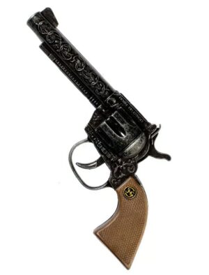 Kostümzubehör Pistole Sheriff Metall 100-Schuss grau