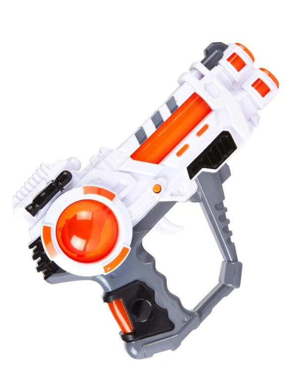 Kostümzubehör Pistole Space Gun Doppellauf Farbe: weiß