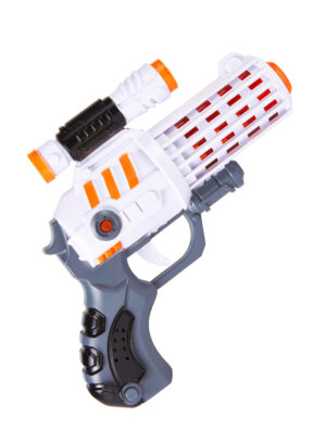 Kostümzubehör Pistole Space Gun mit Zielfernrohr Farbe: weiß