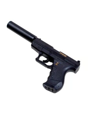 Kostümzubehör Pistole Special Agent P99 mit Schalldämpfer 25-Schuss Farbe: schwarz