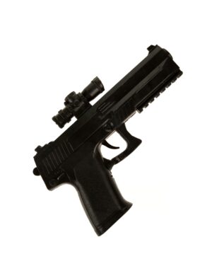 Kostümzubehör Pistole mit Visier schwarz 23cm