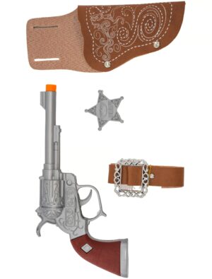 Kostümzubehör Pistolen Set silber