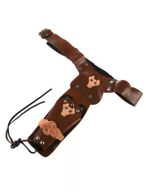 Kostümzubehör Pistolengürtel Skai 1 Tasche braun