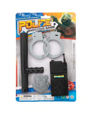 Kostümzubehör Polizei Set 4-tlg. Farbe: schwarz/silber