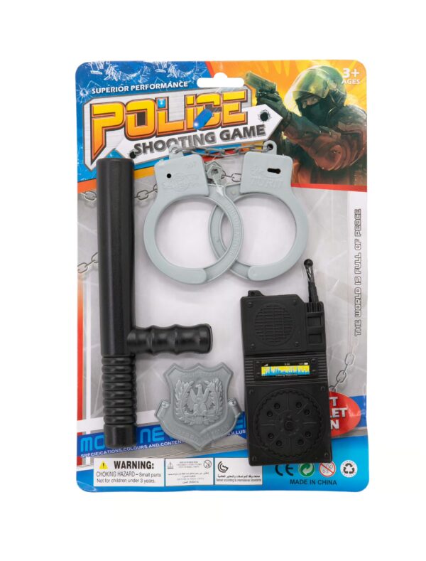 Kostümzubehör Polizei Set 4-tlg. Farbe: schwarz/silber