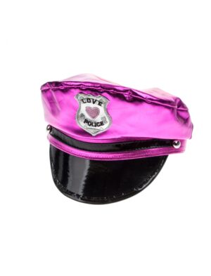 Kostümzubehör Polizeimütze glänzend pink 58