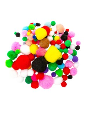 Kostümzubehör Pompons 200 Stk. Damen mehrfarbig